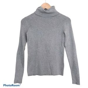Sweet Romeo Turtleneck Grey Ribbed Sweater